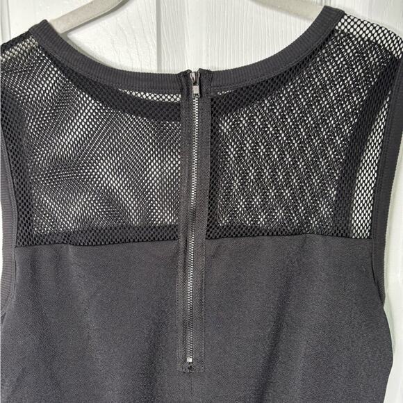 Maggy London Black Sleeveless Jumpsuit w/ Mesh Top & Back Exposed Zipper Sz Sm - Picture 6 of 8